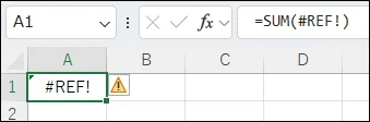 Excel数式エラー表示例：#REF!エラーが表示されたセル