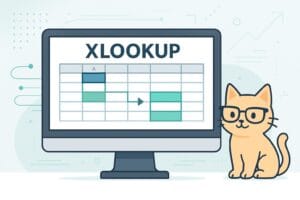 Excel XLOOKUP関数でデータ検索を効率化するイメージ
