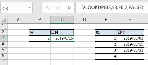 セルの書式設定が完了し、日付表示が正常になった状態のキャプチャ