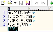追記する内容のCSV