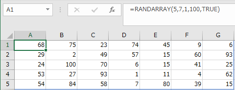 RANDARRAY関数の使用例